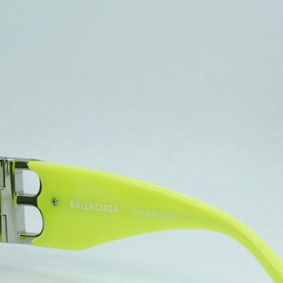 💯 NEWEST BALENCIAGA DYNASTY BB0096S 008 YELLOW SILVER GREY SUNGLASSES - Picture 6 of 9
